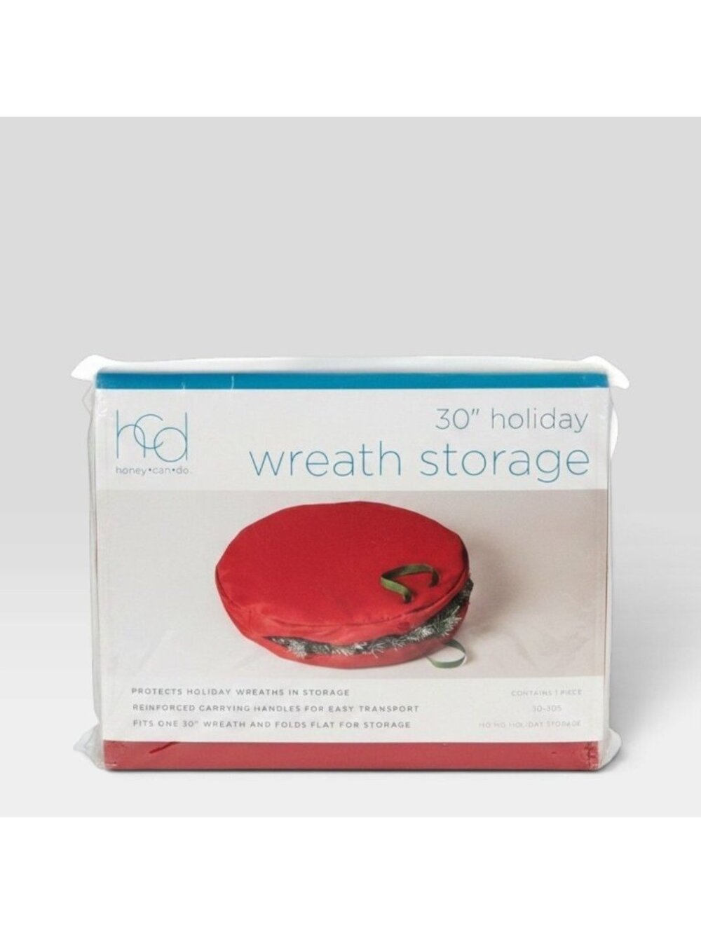 Honey-Can-Do 30" Holiday Wreath Storage Bag Red Brand New